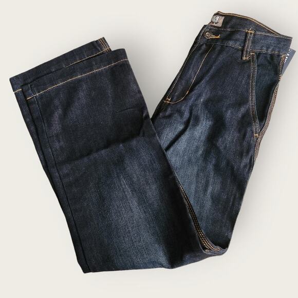 Old Navy Painter Darkwash Straight Leg boys Utility Jeans Size 12 Regular NWT - Picture 7 of 9